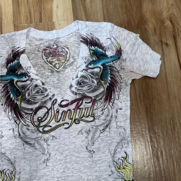 Sinful Graphic Tee - Gray - Picture 3 of 5